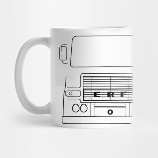 ERF A series classic truck outline graphic with mirrors (black) Mug